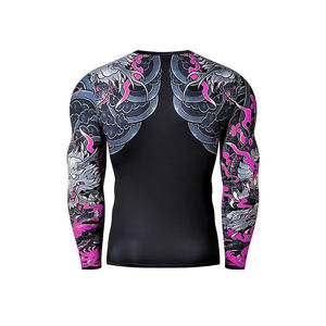 Ropa de artes marciales personalizada secado rápido corto Grappling hombres personalizado Rashguard BJJ - Product Image 4