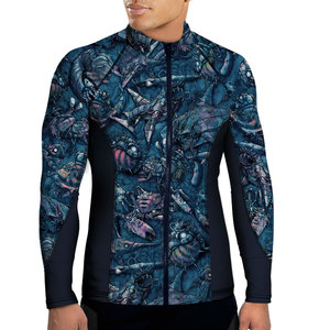 Vêtements de sport ajustés conçus pour l'endurance Rash guard Logo personnalisé imprimé Nouveau style Col rond Rash guards pour hommes - Product Image 1