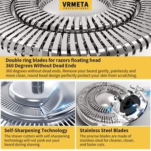 Cabezal de Repuesto para Mini Afeitadora Eléctrica Rotativa, Maquinillas de Afeitar Corporales, Resistente al Agua IPX7, Cinco Cuchillas Lavables para Afeitar la Cara y el Cuerpo - Product Image 3