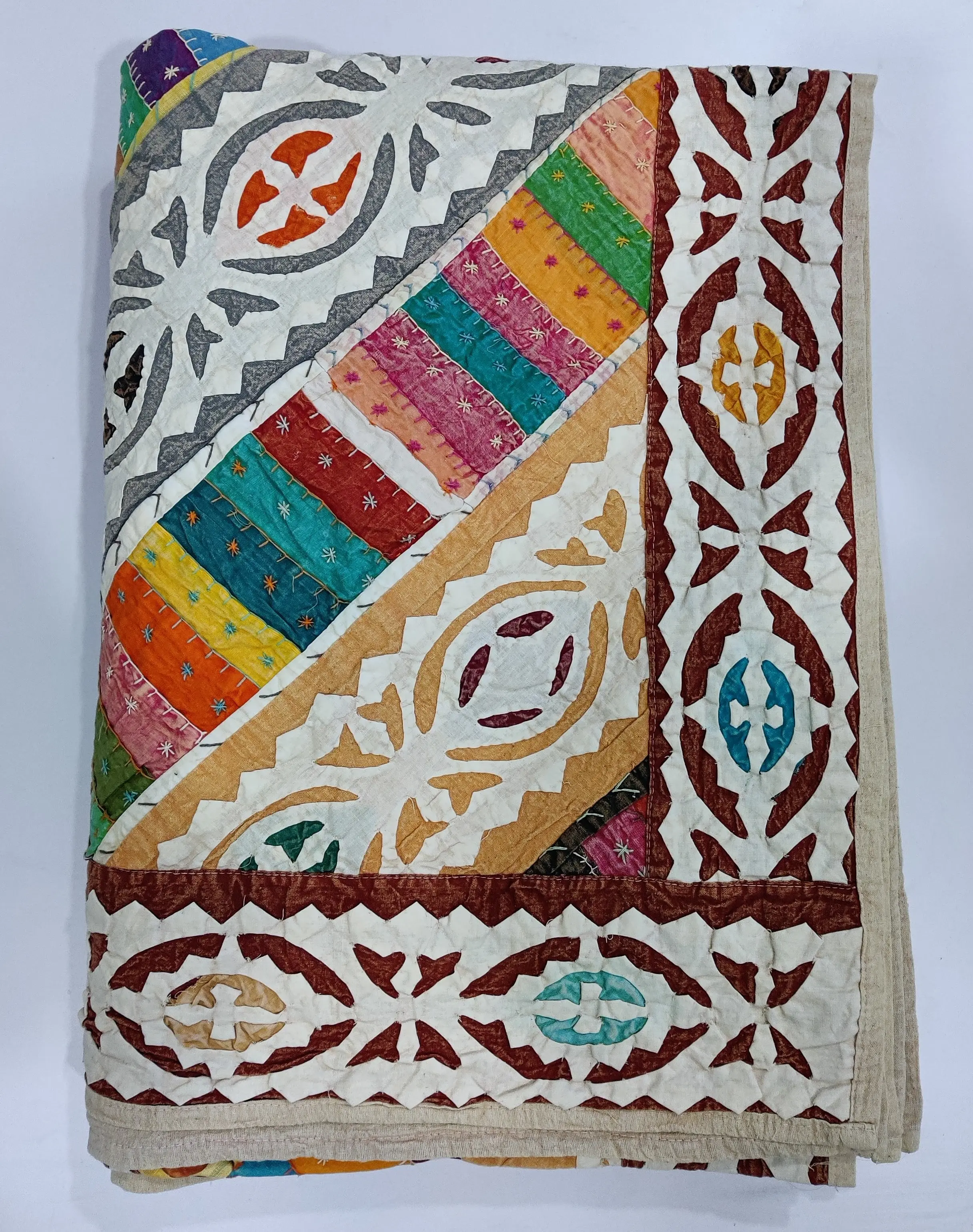 El yapımı kesim çalışması Kantha pamuk yatak yatak çarşafı battaniye nevresim takımı kanepe kılıfı ev tekstili çarşaf