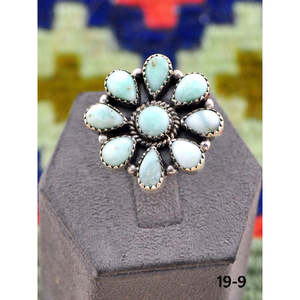 Bague ajustable en argent sterling et turquoise Paloma d'inspiration sud-ouest, bijou tendance en acier inoxydable avec sertissage clos, cadeau idéal - Product Image 2