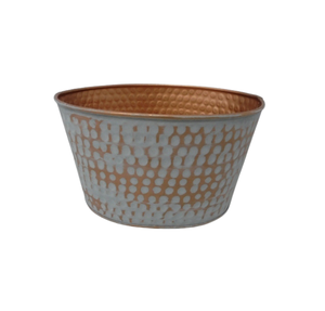 Juego más vendido de 3 macetas ovaladas de metal gris con maceta antigua de cobre para decoración de jardín personalizada a granel - Product Image 1