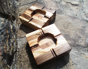 Cendriers en bois avec logo personnalisé design rond et carré pour fumer des cigarettes et des cigares cendrier de table pour usage domestique - Product Image 2