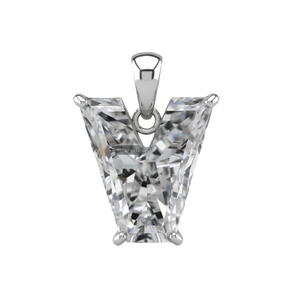 Pendentif solitaire en argent sterling 925 plaqué or avec lettre initiale V en diamant de laboratoire certifié GIA IGI DEF VVS VS, cadeau pour lui ou elle - Product Image 1