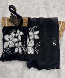 Saree, sari, shari en soie de créateur avec broderie séquentielle détaillée organisée pour les garde-robes ethniques des femmes - Product Image 4