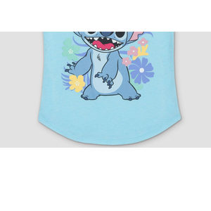 T-shirt Grafica Blu per Bambini Lilo & Stitch in Morbido Cotone e Poliestere, Design Estivo con Logo Animale Cartone Animato, Taglia S - Product Image 3