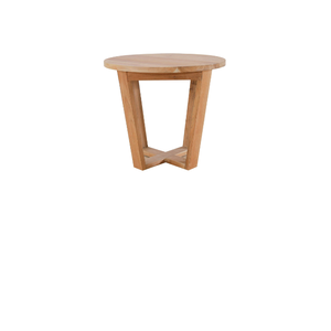Table basse en bois de teck massif fabriqué à la main avec un design minimaliste en bois naturel rond pour l'ameublement - Product Image 5