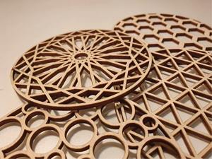 Table Decoration, Laser <b>Cut</b> Coasters Wooden Coasters Set of 4 Drink Coasters Housewarming Gifts - Product Image 4
