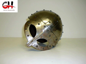 Haz clic para agrandar Casco de máscara vikinga medieval Casco nasal vikingo de acero calibre 18 para regalo. - Product Image 6