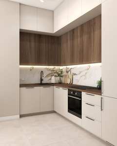 Modern Luxury Classic Style MDF Granite Kitchen Cabinet Eco-Friendly Acrylic Lacquer Door Sink Faucet Drawer Apartment Mall - Product Image 5