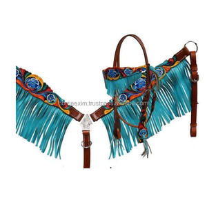 Caballete de cabeza de brida de caballo occidental Caballete de caballo de cuero real occidental Caballete de cabeza occidental trenzado de cuero crudo - Product Image 2