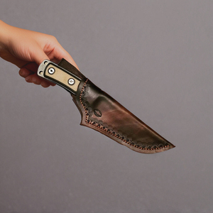 Gaine de couteau en cuir universelle de conception classique avec qualité d'exportation d'arbre en carbone pour les survivants de camping de chasseurs de chefs - Product Image 4