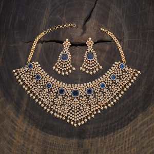 Zircon <b>Necklace</b> 178625 Vintage Style 18K Gold and Rhodium Plated Alloy with Pearl and Diamond for Wedding Party or Gift - Product Image 2