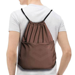 Sac à dos à cordon en polyester doux et solide, pliable, avec logo personnalisé imprimé, de haute qualité - Product Image 6