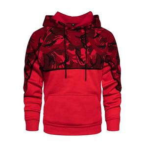 Qualité de luxe deux tons couleur bloc camouflage sweats à capuche Logo personnalisé broderie pull Hip Hop anti-rétrécissement unisexe pull à capuche - Product Image 4