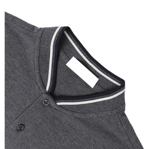 Top vente décontracté été Style Polo rayé contraste couleurs double pointe col Polo gris Baseball cou Style chemise - Product Image 3