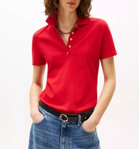 เสื้อโปโลแขนสั้นคอโปโลสำหรับผู้หญิงอินเทรนด์ใหม่ฤดูร้อนสุดเท่เสื้อโปโลระบายอากาศลำลอง - Product Image 4