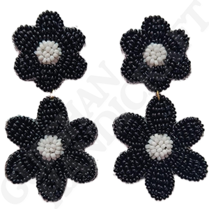 Tissé à la main écologique Vintage fleur broderie boucles d'oreilles goutte inspiré de la Nature bijoux personnalisés pour les fêtes de mode - Product Image 5