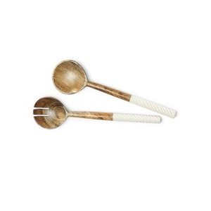 New Arrival Wooden <b>Salad</b> Server Set With Resin Decorative Handle Wooden <b>Salad</b> <b>Tool</b> Serving <b>Tools</b> <b>Salad</b> Set Cutlery At Best Price - Product Image 2