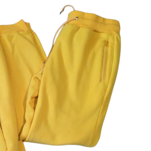 HULKGRIP SPORTS Ensemble de survêtement unisexe en molleton jaune 100% coton, ample, avec fermeture éclair, sweat à capuche et pantalon de jogging, deux pièces, logo personnalisé, streetwear, chaud - Product Image 2