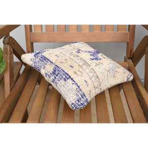 Coussin en laine beige tissé 12x12 pouces, coussin décoratif rustique de luxe, coussin vintage moelleux avec motifs brodés et imprimés, écologique et antidérapant - Product Image 4