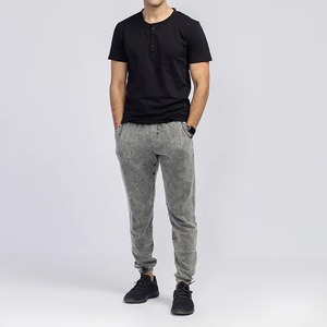 Pantalons pour hommes tendance en toile française, en molleton, délavés à l'acide, respirants, décontractés, sportifs, côtelés, avec cordon de serrage - Product Image 2