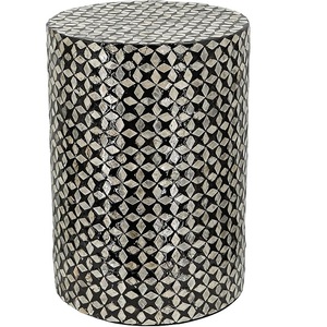 Taburete de café con incrustaciones de hueso único en forma cuadrada de diseño propio con textura para fiestas interiores, mesa decorativa para sala de estar para fiestas - Product Image 6