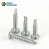 Sekrup Baja Tahan Karat LEKON DIN 7504N 410 Ulir Kanan Kepala Pan Self-Drilling Parafuso untuk Kayu & Logam