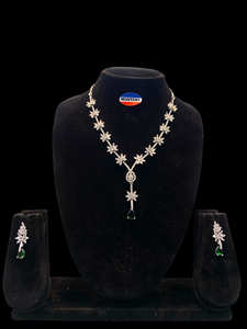 Conjunto de collares con perlas y diamantes americanos AD Joyería de moda para Aniversario de compromiso o presentaciones de regalos - Product Image 3