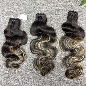Extensions de cheveux vierges cambodgiens ondulés bruts, double trame machine, commande en gros, style vague naturelle - Product Image 4