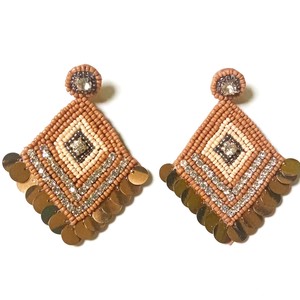 Handcrafted Beaded Embroidered Earrings Latest Design Earrings From India Handmade Earrings for Women and <b>Girls</b> - Product Image 1