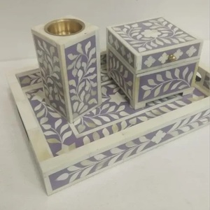 Brûleur de cône d'encens en incrustation d'os de luxe de fabrication indienne de style arabe pour de beaux parfums de maison au meilleur prix - Product Image 1