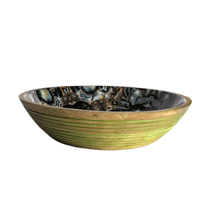 Ensaladera de madera con borde grueso, diseño esmaltado, Natural ensaladera de madera, venta al por mayor, cuenco de madera redondo reutilizable, regalos de decoración personalizados - Product Image 1