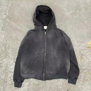 Sudadera con Cremallera Personalizada, Tejido Grueso de 300g, 100% Algodón, Estilo Vintage, Lavado Ácido, Efecto Desteñido por el Sol, Transpirable, Impresión por Sublimación Completa - Product Image 5