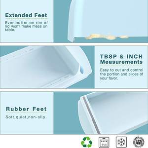 Plat à beurre moderne de couleur bleu ciel plat de service en métal de plateau de beurre de table de mariage de restaurant avec couteau à beurre 3 en 1 - Product Image 6