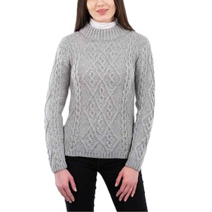 เสื้อสเวตเตอร์แบบสวมหัวของผู้หญิงทำจากอะคริลิครูป100% ลูกไม้ถักสไตล์ลำลองสำหรับฤดูหนาว - Product Image 5