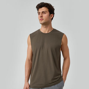 Débardeur à épaules larges pour hommes, chemise sans manches, gilet de gymnastique coupe ample, vêtements de sport pour l'entraînement physique - Product Image 6