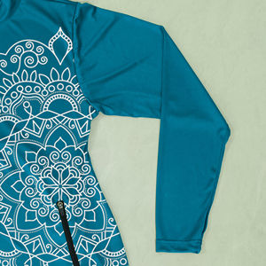 Traje de Baño Burkini Modesto para Mujer, Color Totalmente Personalizado, Corte Alto, Dos Piezas con Diseño Impreso y Logotipo Frontal - Product Image 6