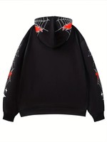 Fabricantes de ropa personalizada con cremallera de cara completa Spider Cobweb Evil Face Print Hoodie Jacket Men Loose Fit Full Zip US Hoodies