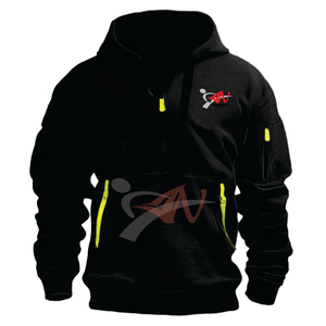 Sudadera con Capucha de Alta Calidad para Hombre, con Logotipo Personalizado, para Otoño, Impermeable, Material Flexible de 300g, con Cierre de Cremallera de un Cuarto - Product Image 5