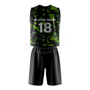 Heat-Transfer Printed 100% Polyester <b>Volleyball</b> Uniform <b>Set</b> with Personalized Logo and Number Printing Custom Sizes Available - Product Image 2