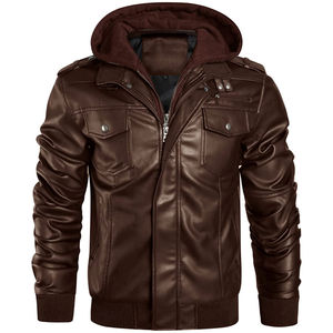 Veste en cuir véritable avec logo personnalisé, coupe ajustée pour homme, manches longues, col montant, mode d'hiver, style urbain, lettres, séchage rapide, respirante - Product Image 1