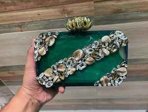 Bolsos de Mano de Resina con Latón y Perlas, Forma Personalizada, Patrón Escultórico, Diseño de Ángel, Bolso de Hombro para Novia, Venta de Artesanía - Product Image 3