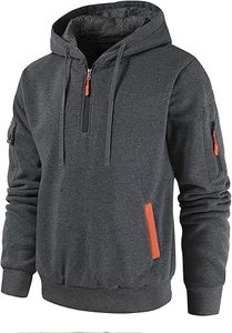 Hot Selling Custom Logo Embroidered Cotton <b>Blended</b> Half Zip Hoodie Oversized Zip-Up Hooded Drop Shoulder Heavyweight Fleece - Product Image 2