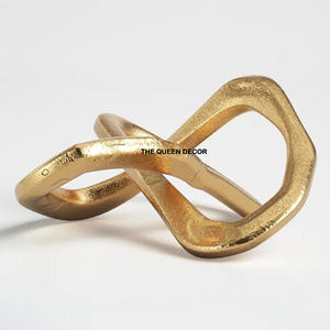 งานฝีมือที่ทันสมัยและหรูหรารูปปั้นตกแต่งโลหะอลูมิเนียมที่ทันสมัยชุบทองสำหรับห้องนั่งเล่นของตกแต่งบ้าน - Product Image 1