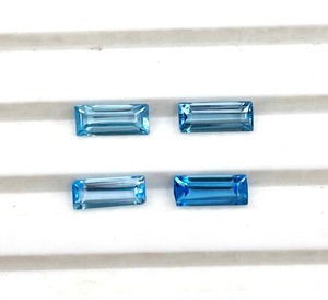 3x8mm Topaze Bleue Suisse Naturelle Baguette pour la Fabrication de Bijoux Pendentifs Topaze Faceted Loose Gemstones At Factory Price Bulk - Product Image 6