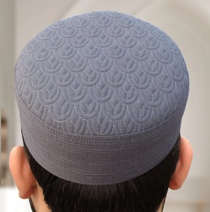 Embroidery Muslim Prayer Hat (Kufi) - Ramadan Islamic Hat For Men, One Size Fits Most
