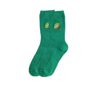 Calcetines bordados personalizados de varios colores con patrones de frutas, transpirables, elásticos, para hombre, uso diario, uso informal con mezclas de algodón - Product Image 3