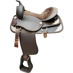 Selle de cheval en cuir occidental de couleur unie de haute qualité faite au Pakistan selle de course professionnelle Logo personnalisé arbre en bois laiton - Product Image 1