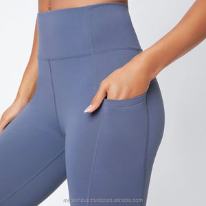 กางเกงเลกกิ้งออกกำลังกายเอวสูงสำหรับผู้หญิงเลกกิ้งออกกำลังกายโยคะไร้รอยต่อมีกระเป๋า - Product Image 3